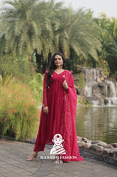 Elegance in Every Thread β Faux Blooming Alia Cut Designer Gown